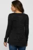 Black Heather Knit Layered Front Maternity/Nursing Top sold by Pinkblush