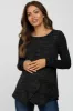 Black Heather Knit Layered Front Maternity/Nursing Top sold by Pinkblush