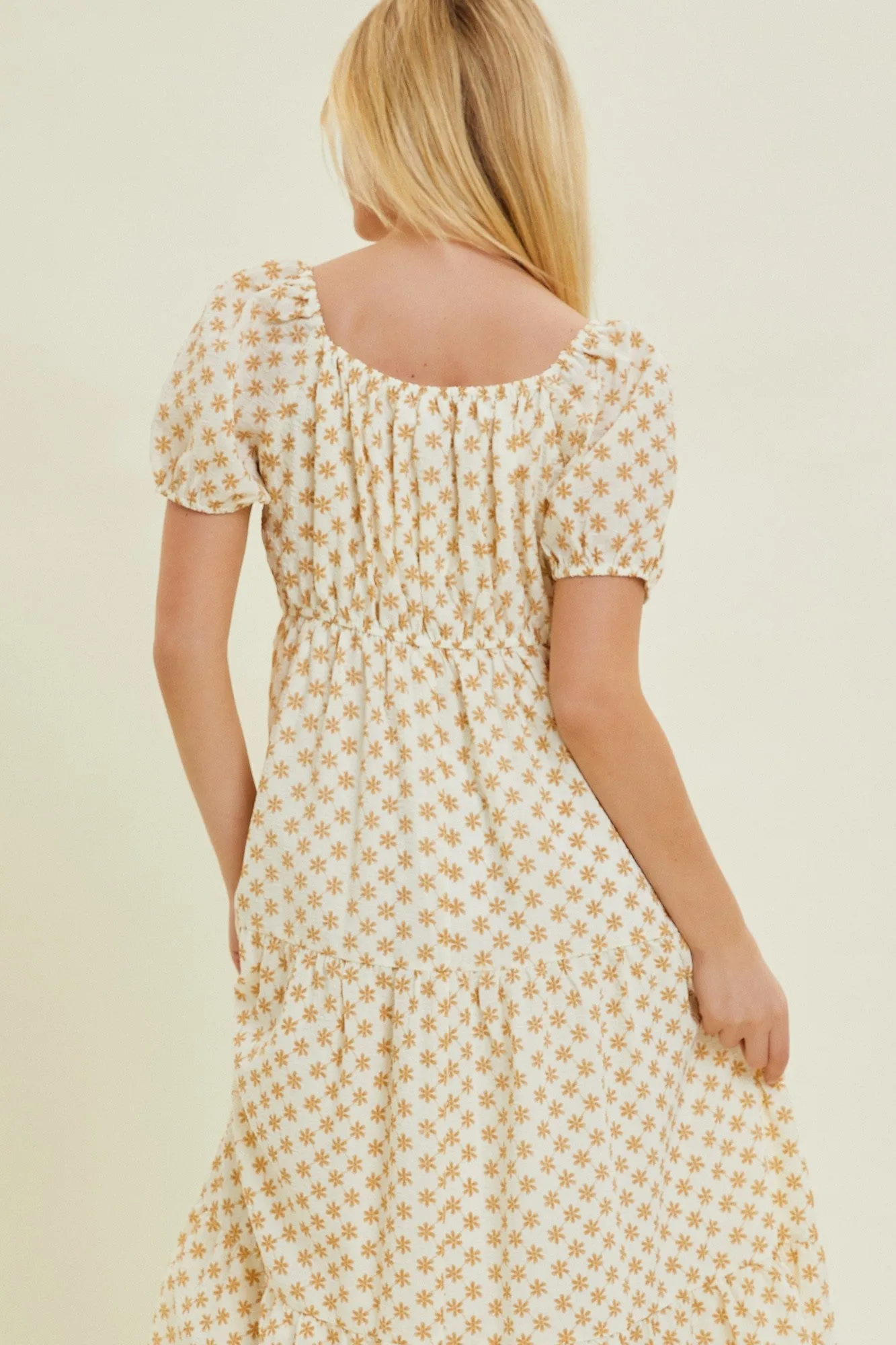 Yellow Floral Tiered Maxi Dress sold by Pinkblush product image thumbnail 3