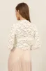 Cream Long Sleeve Brushed Lace High Neck Top sold by Pinkblush
