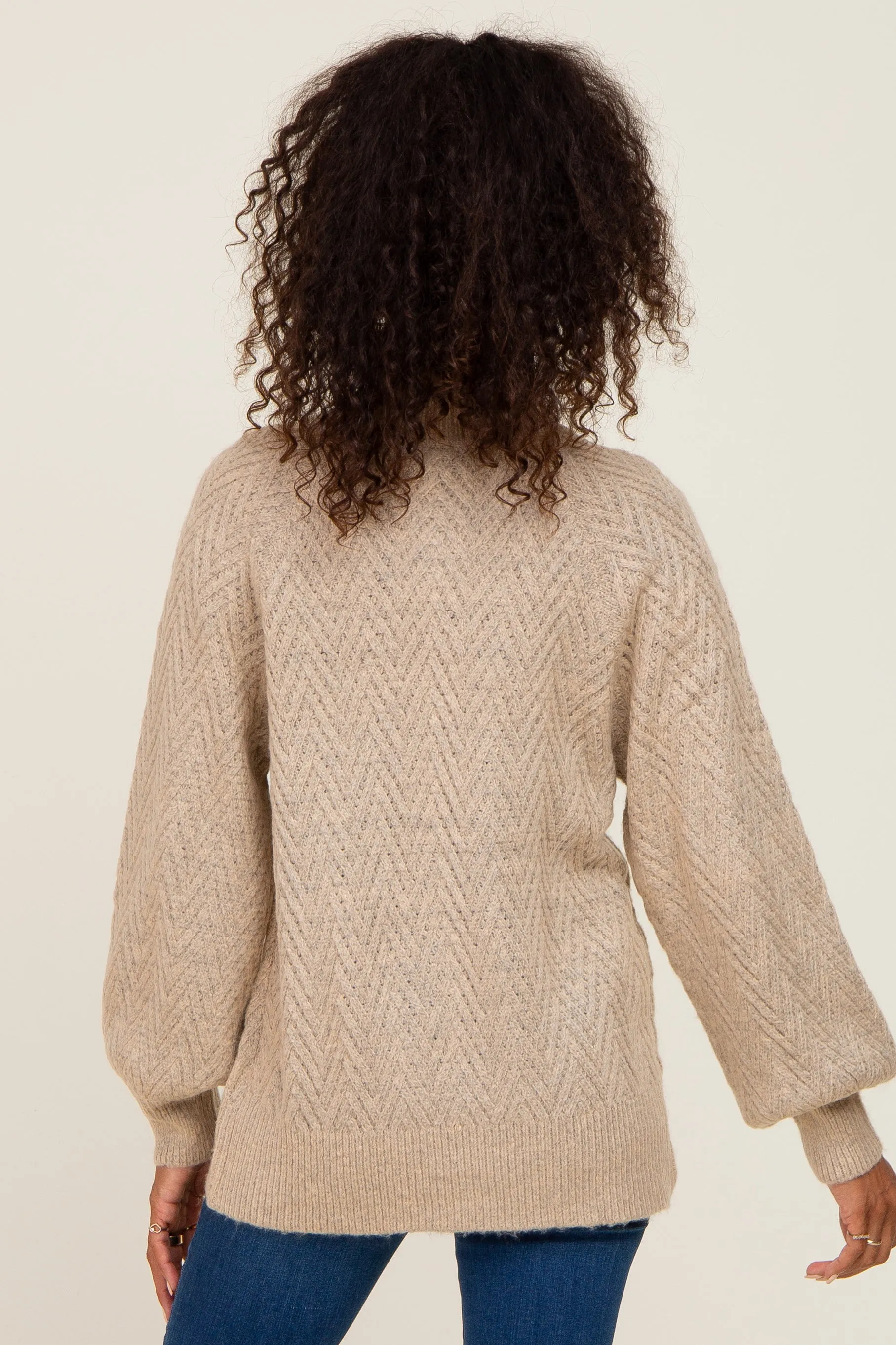 Beige Knit Turtleneck Sweater sold by Pinkblush product image thumbnail 3