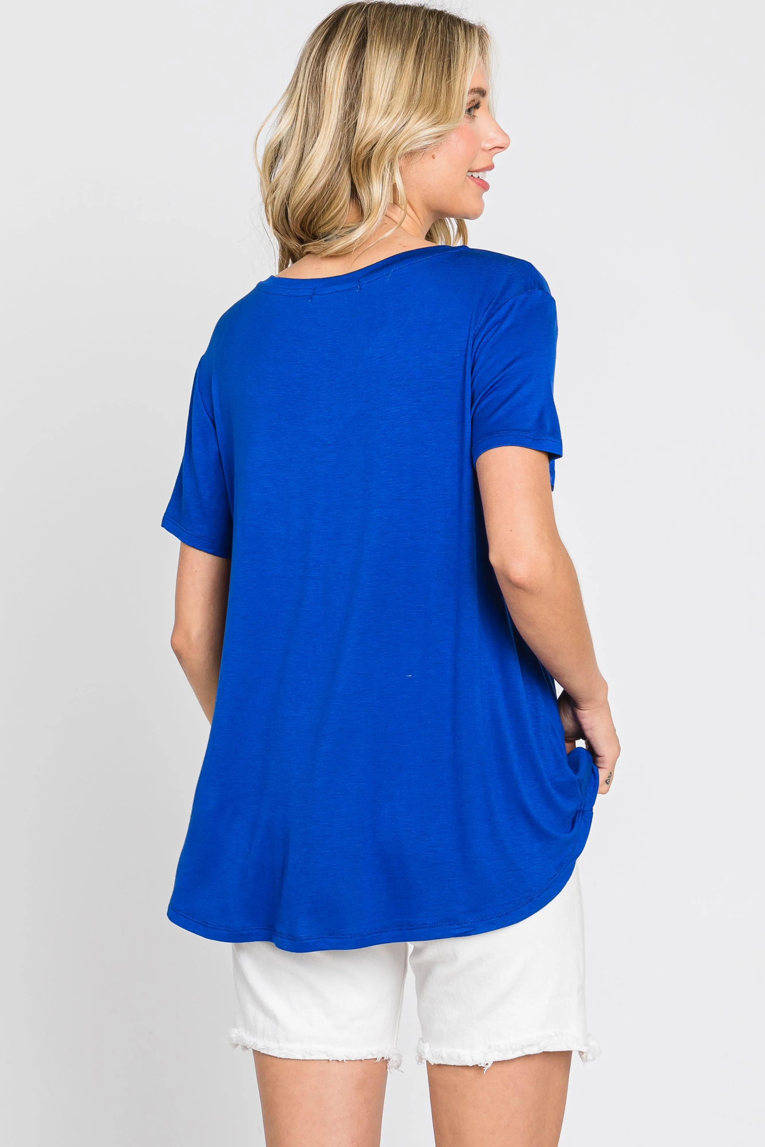 Blue V-Neck Tee sold by Pinkblush product image thumbnail 4