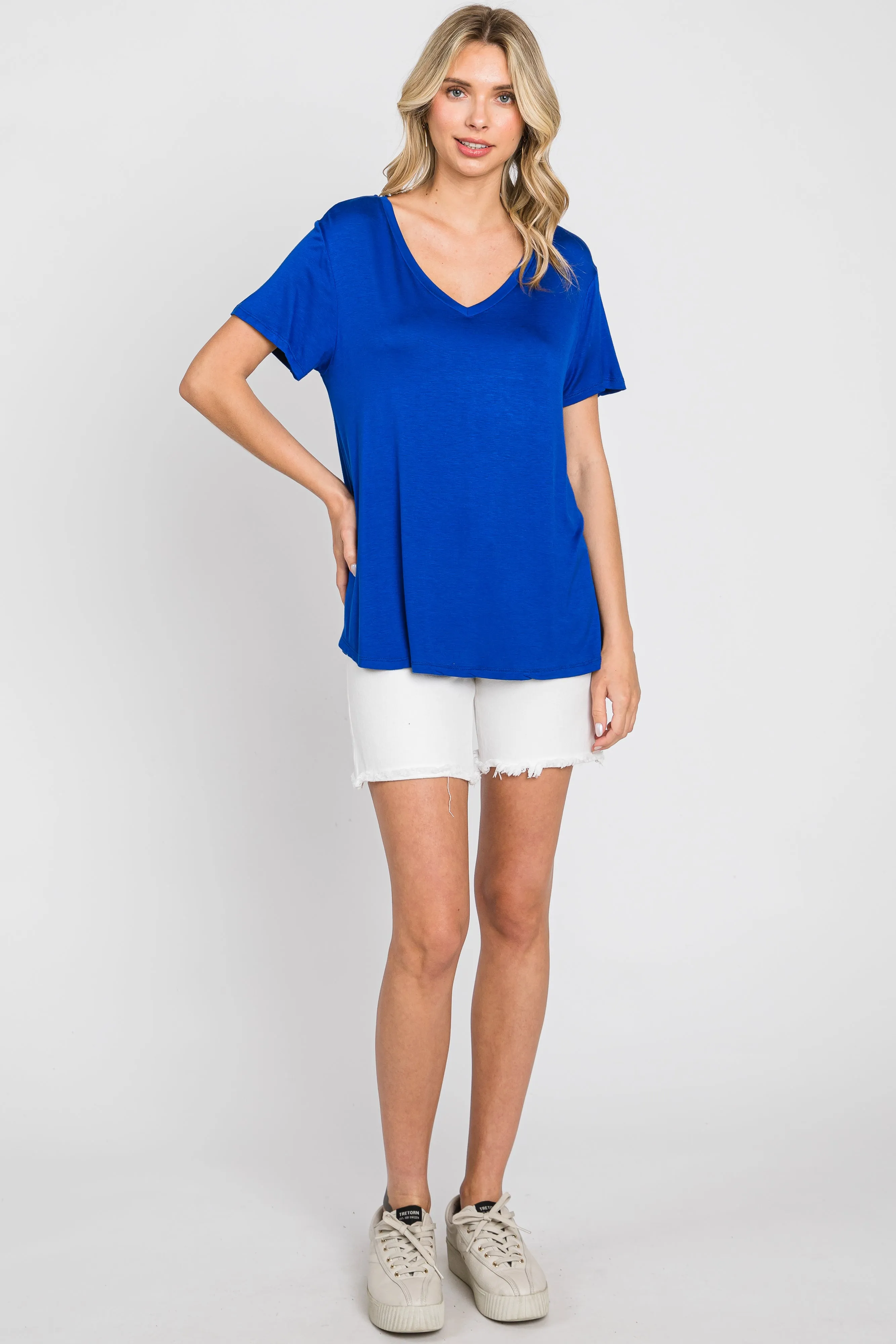 Blue V-Neck Tee sold by Pinkblush product image thumbnail 2