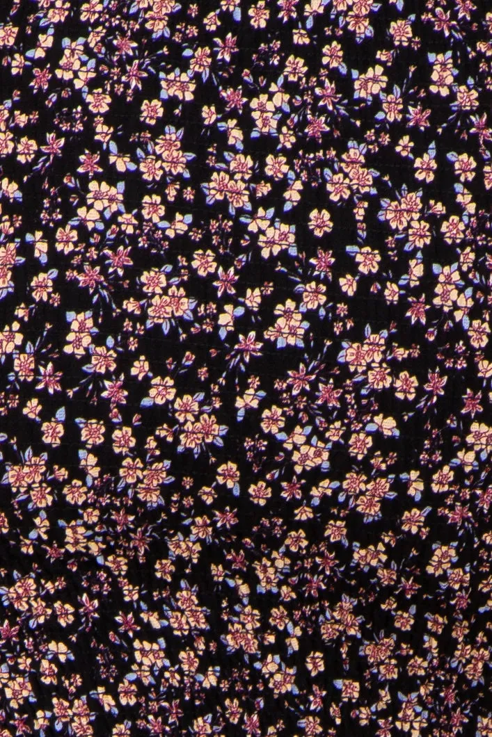 Black Floral Smocked Maternity Mini Dress sold by Pinkblush product image thumbnail 4