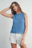 Denim Rib-Knit Sweater Vest sold by Pinkblush