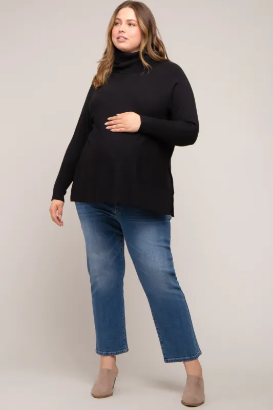 Black Cowl Neck Dolman Sleeve Maternity Plus Sweater sold by Pinkblush