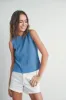 Denim Rib-Knit Sweater Vest sold by Pinkblush