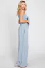 Light Blue Front Tie Crop Top and Pant Set sold by Pinkblush