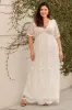 PinkBlush White Lace Mesh Overlay Plus Maxi Dress sold by Pinkblush