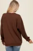 Brown Drop Shoulder Sweatshirt sold by Pinkblush