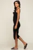 Black Sleeveless Ribbed Slit Midi Dress sold by Pinkblush