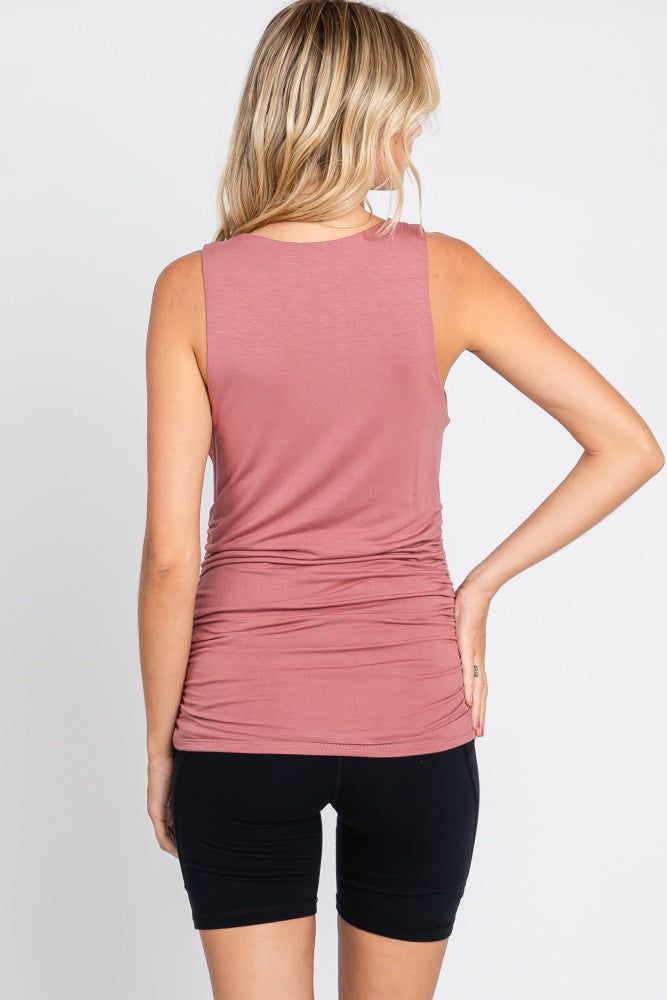 Mauve Square Neck Ruched Sides Top sold by Pinkblush product image thumbnail 3