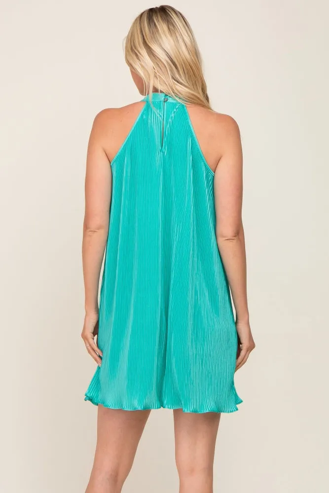 Jade Pleated Plisse Halter Dress sold by Pinkblush product image thumbnail 3