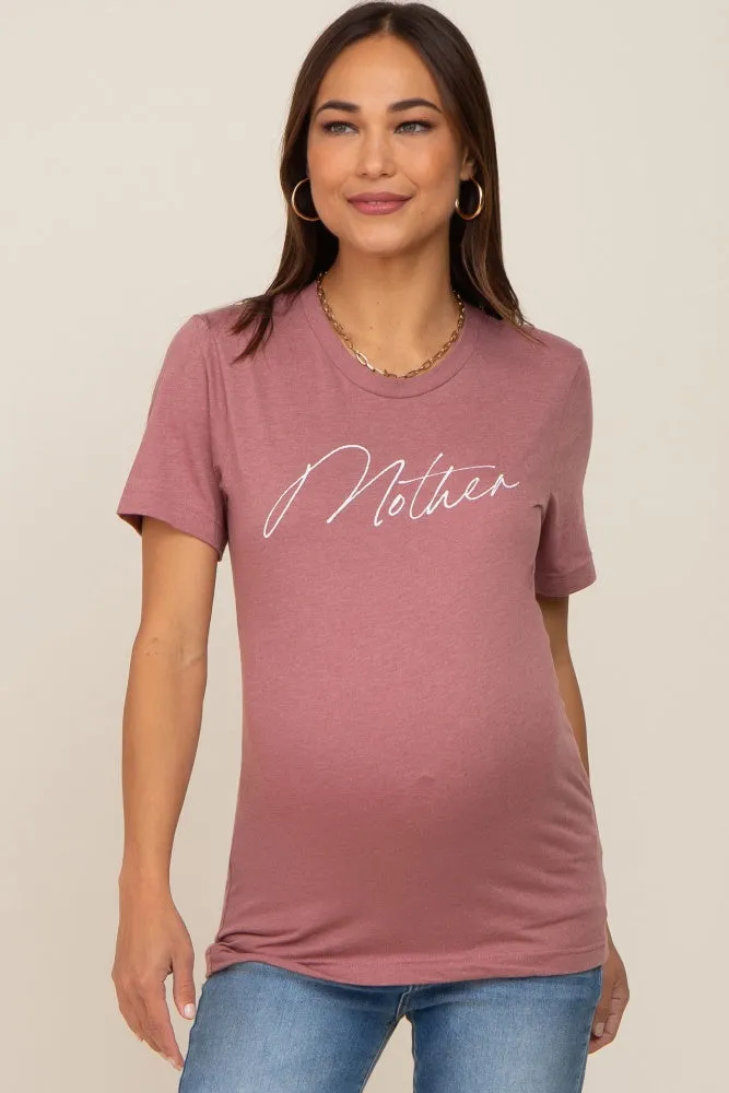 Mauve Mother Graphic Maternity Top sold by Pinkblush