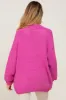 Fuchsia Oversized Bubble Sleeve Maternity Cardigan sold by Pinkblush