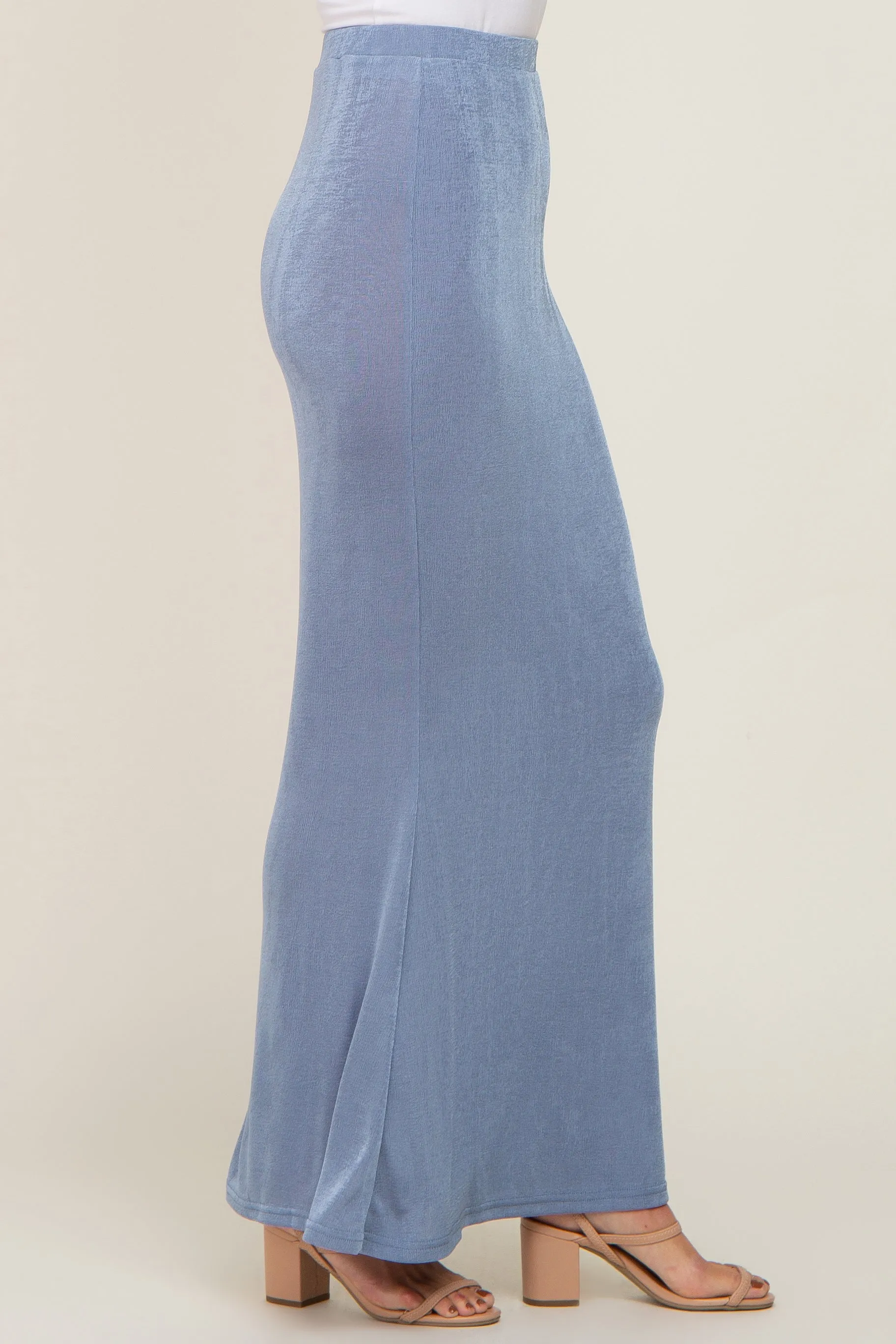 Blue Stretch Knit Maxi Skirt sold by Pinkblush product image thumbnail 3