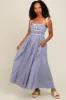 Periwinkle Contrast Ribbon Trim Maxi Dress sold by Pinkblush