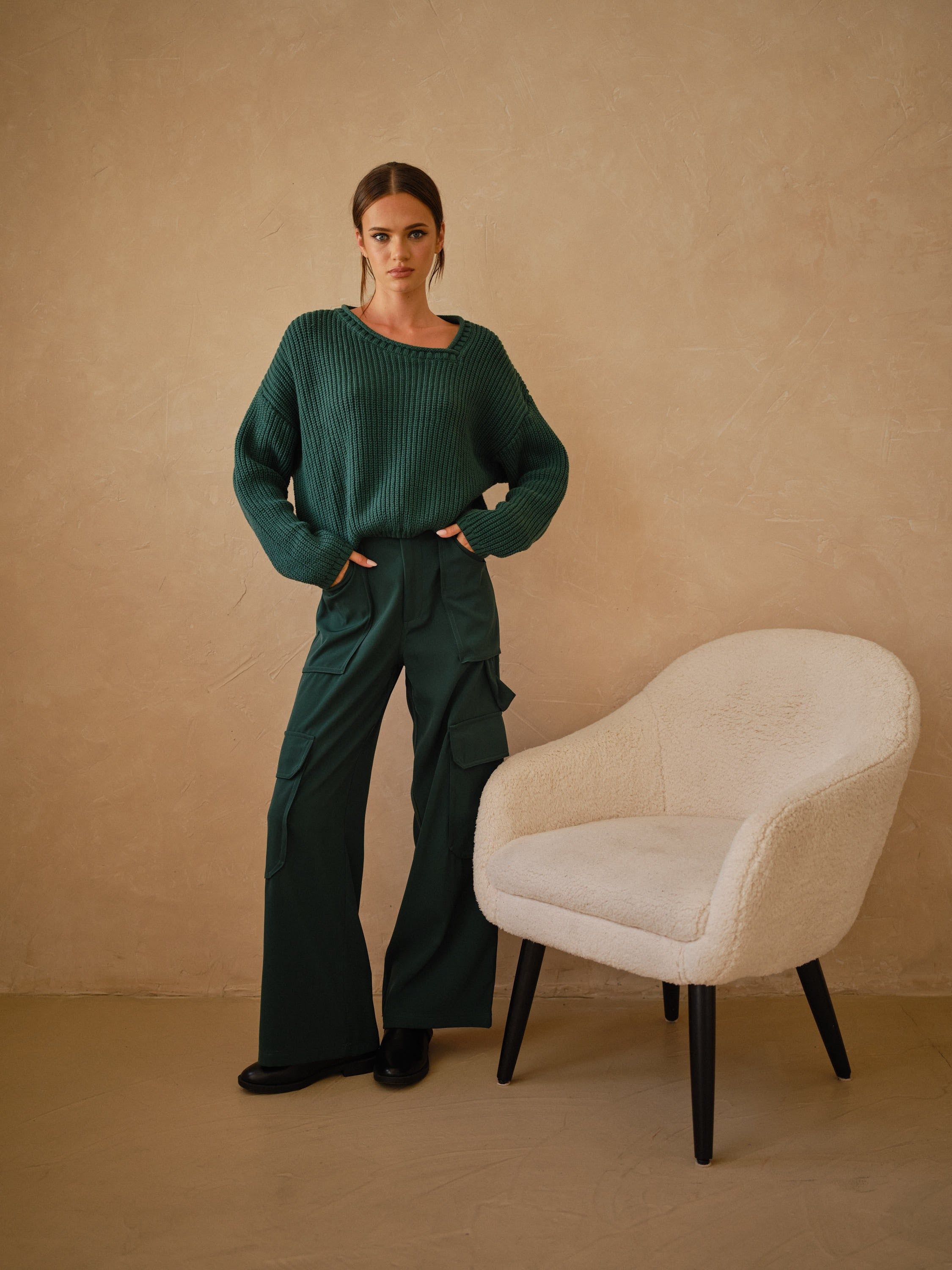 Green Asymmetrical Sweater sold by Pinkblush product image thumbnail 3