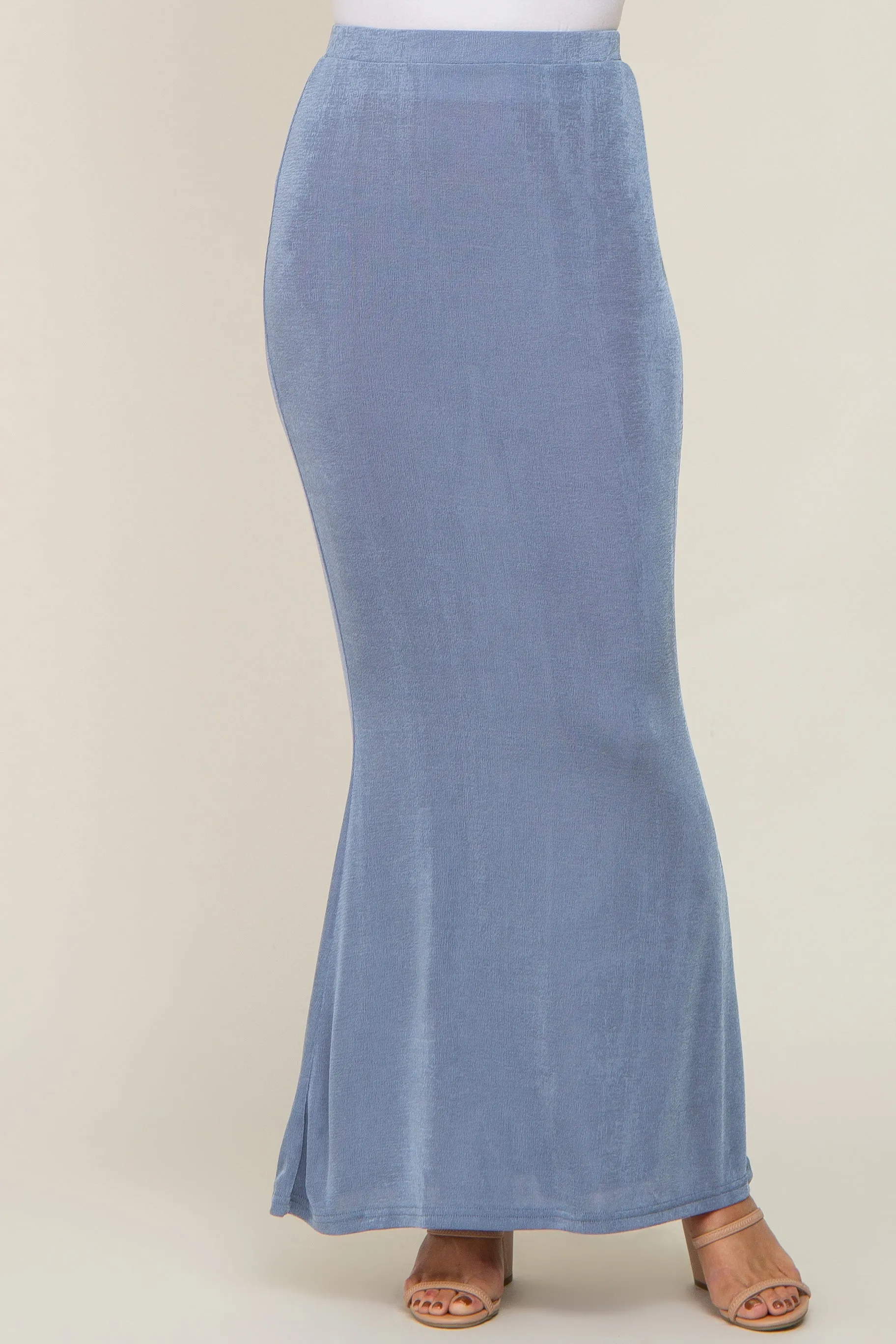 Blue Stretch Knit Maxi Skirt sold by Pinkblush product image thumbnail 2