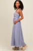 Periwinkle Contrast Ribbon Trim Maxi Dress sold by Pinkblush