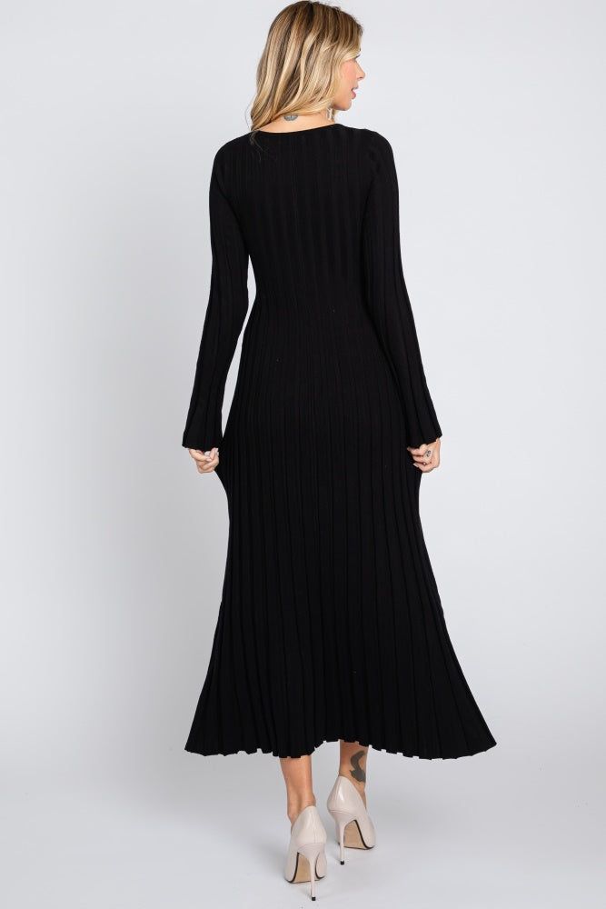 Black Ribbed Knit Maxi Dress sold by Pinkblush product image thumbnail 3