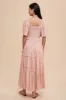 Pink Floral Smocked Tiered Maxi Dress sold by Pinkblush