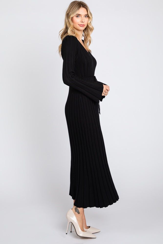 Black Ribbed Knit Maxi Dress sold by Pinkblush product image thumbnail 2
