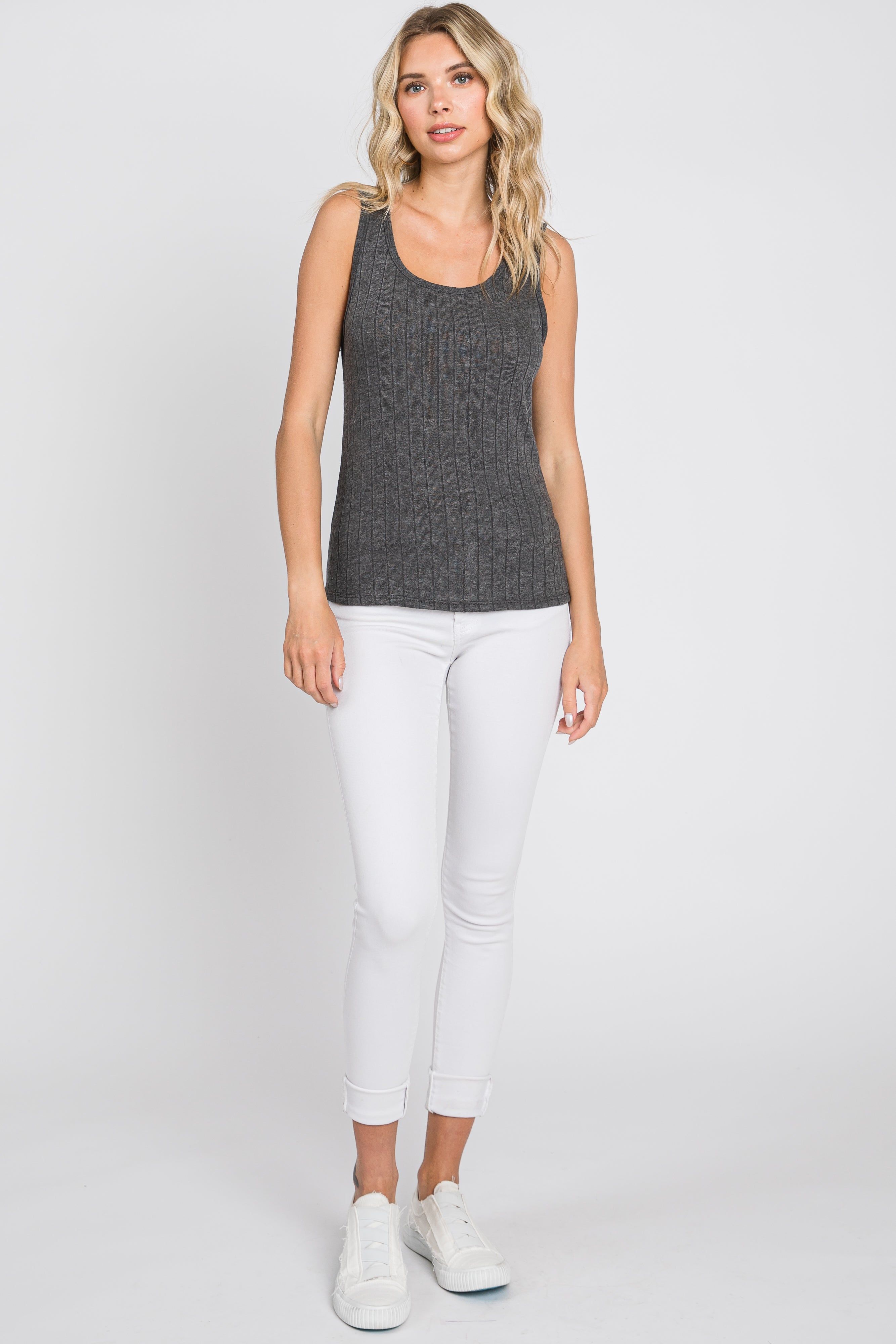 Charcoal Knit Sleeveless Top sold by Pinkblush product image thumbnail 4