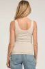 Beige Sleeveless Fitted Maternity Tank Top sold by Pinkblush