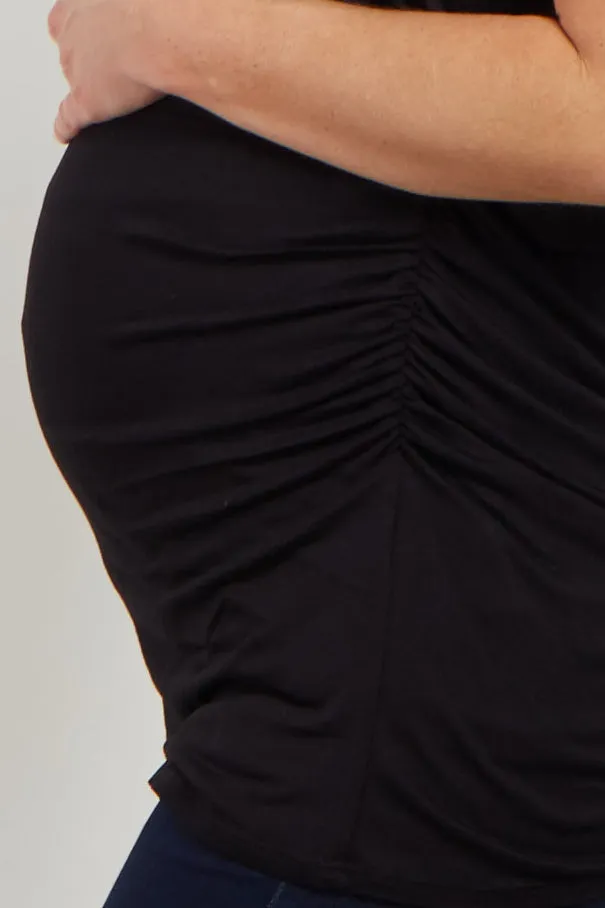 PinkBlush Black Ruched Maternity Tank Top sold by Pinkblush product image thumbnail 4