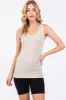 Beige Sleeveless Fitted Maternity Tank Top sold by Pinkblush