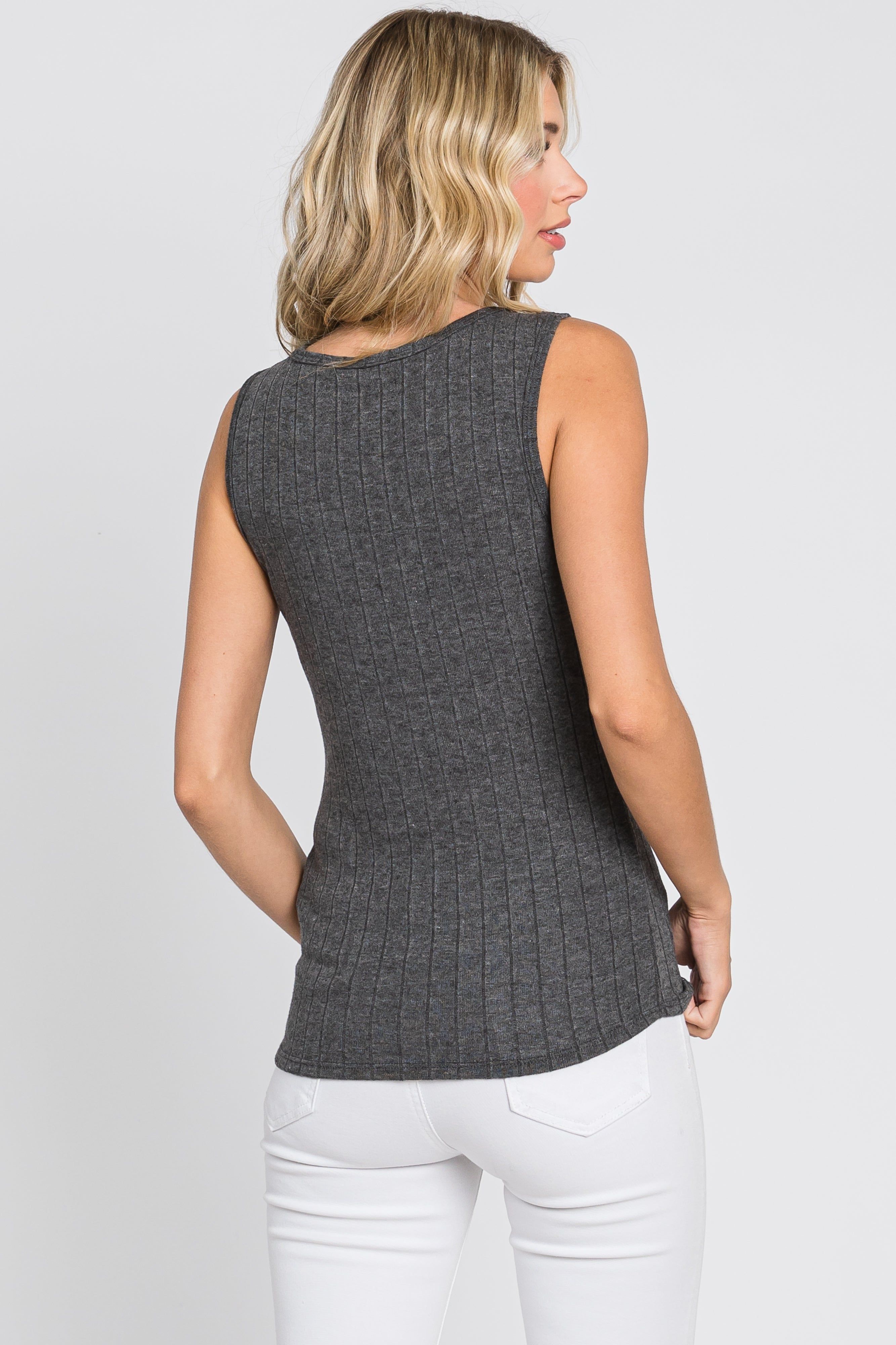 Charcoal Knit Sleeveless Top sold by Pinkblush product image thumbnail 3