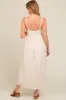Cream V-Neck Crochet Top Maternity Midi Dress sold by Pinkblush