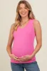 Coral Basic Ribbed Knit Maternity Tank sold by Pinkblush