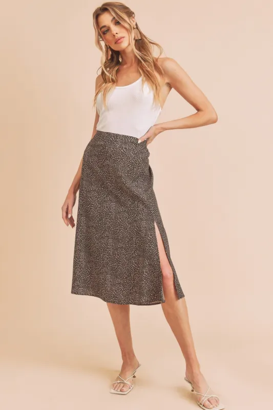 Olive Printed Skirt sold by Pinkblush