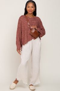 Rust Knit Dolman Sleeve Sweater sold by Pinkblush