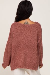Rust Knit Dolman Sleeve Sweater sold by Pinkblush