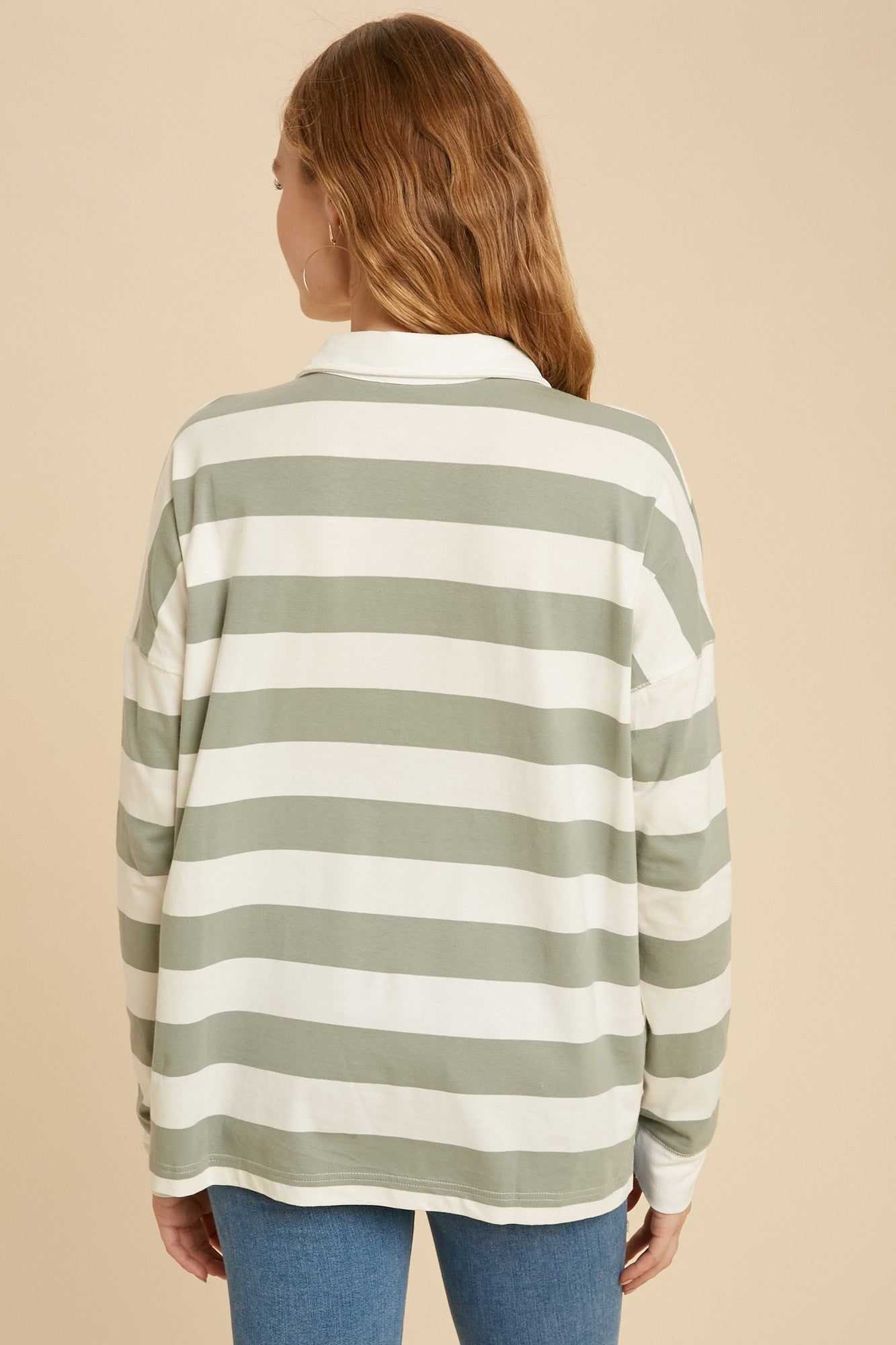 Sage Striped Rugby Top sold by Pinkblush product image thumbnail 3