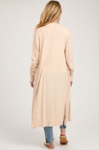 Cream Long Maternity Cardigan sold by Pinkblush