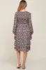 Black Floral Smocked 3/4 Sleeve Tiered Maternity Midi Dress sold by Pinkblush