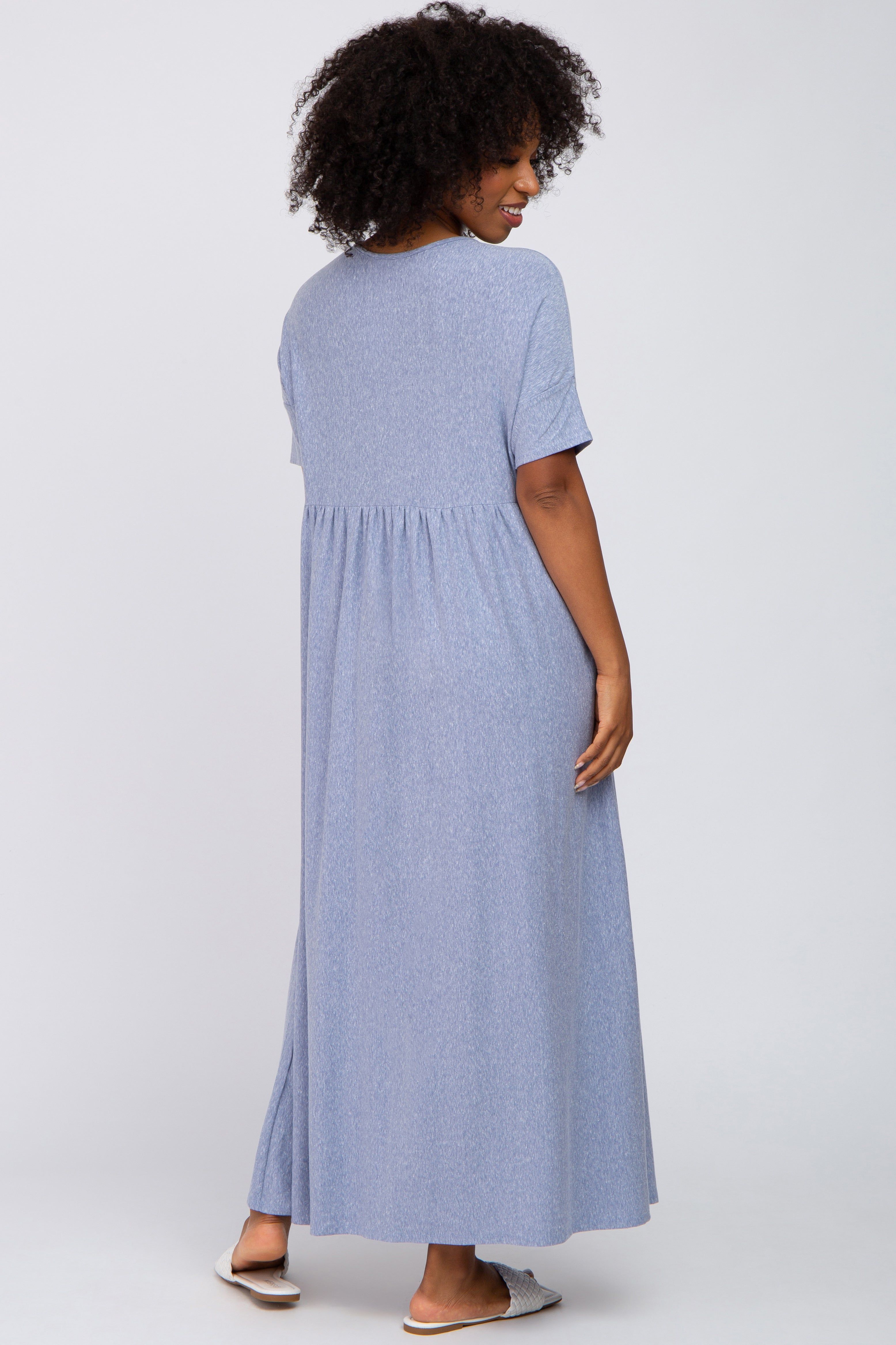 Blue Heather Oversized Midi Dress sold by Pinkblush product image thumbnail 3