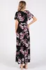 Black Floral Print Wrap Front V-Neck Hi-Low Midi Dress sold by Pinkblush