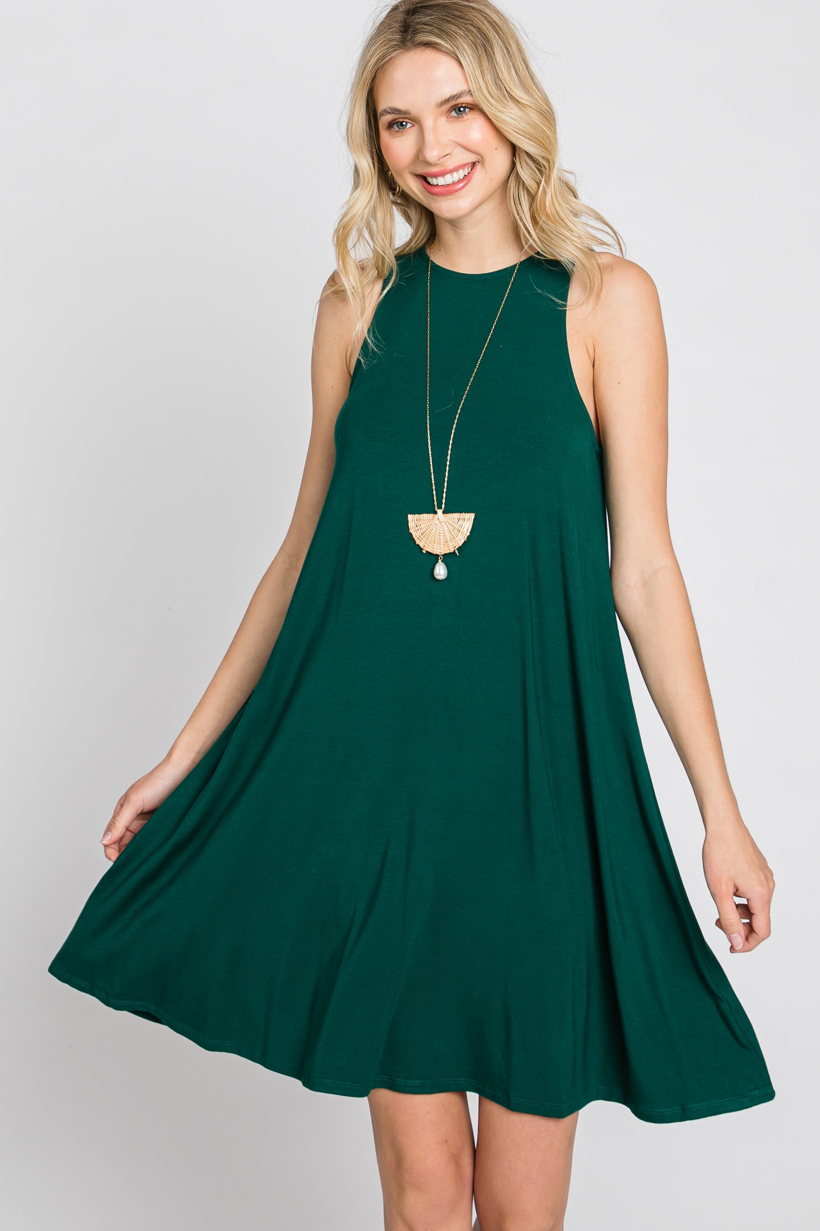 Emerald Green Sleeveless Basic Dress sold by Pinkblush product image thumbnail 11