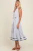 White Striped Halter Midi Shirt Dress sold by Pinkblush