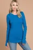 Blue Ribbed Maternity Long Sleeve Top sold by Pinkblush