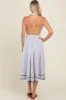 White Striped Halter Midi Shirt Dress sold by Pinkblush