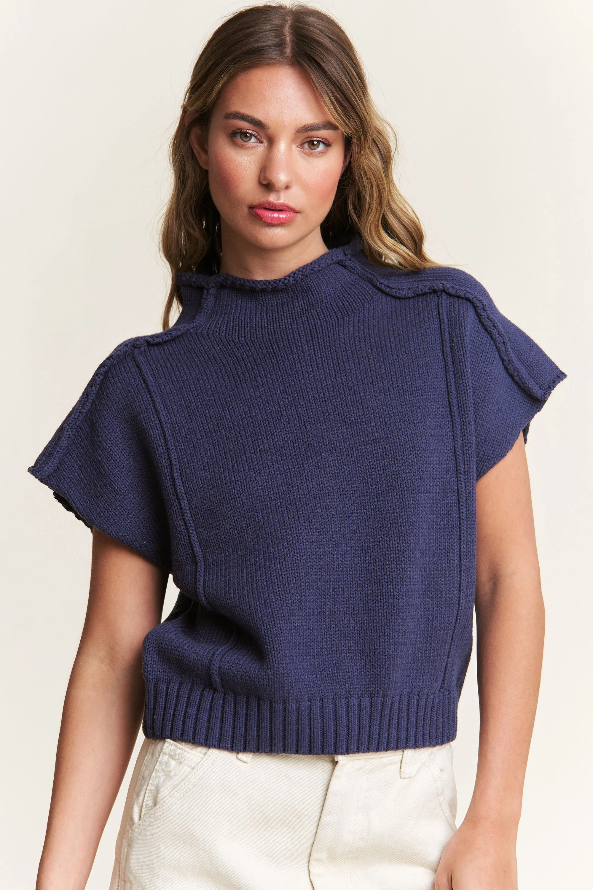 Navy Sweater Vest sold by Pinkblush