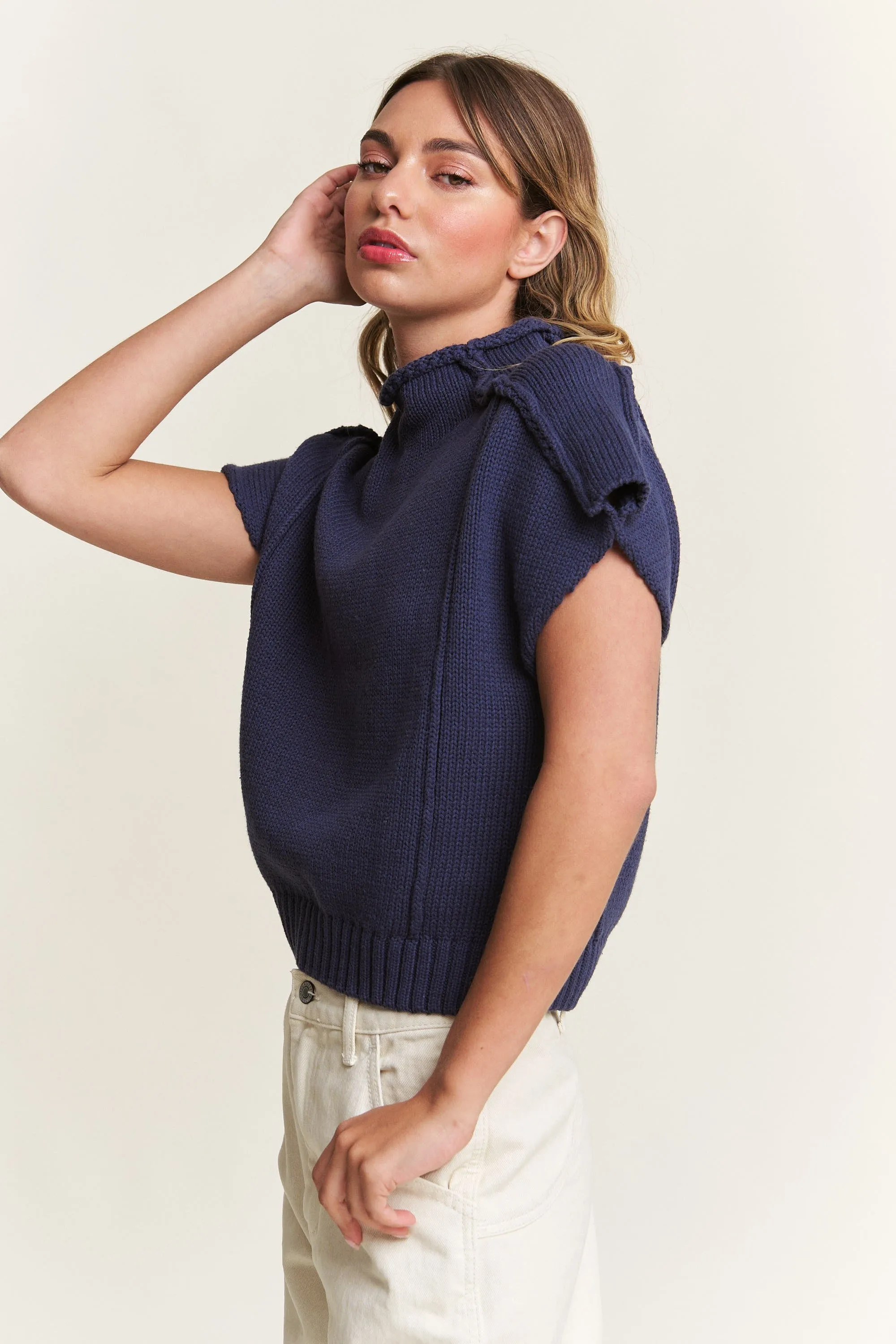 Navy Sweater Vest sold by Pinkblush product image thumbnail 2