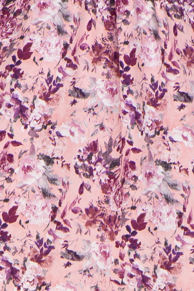 Pink Floral Ruffle Mock Neck Dress sold by Pinkblush product image thumbnail 4