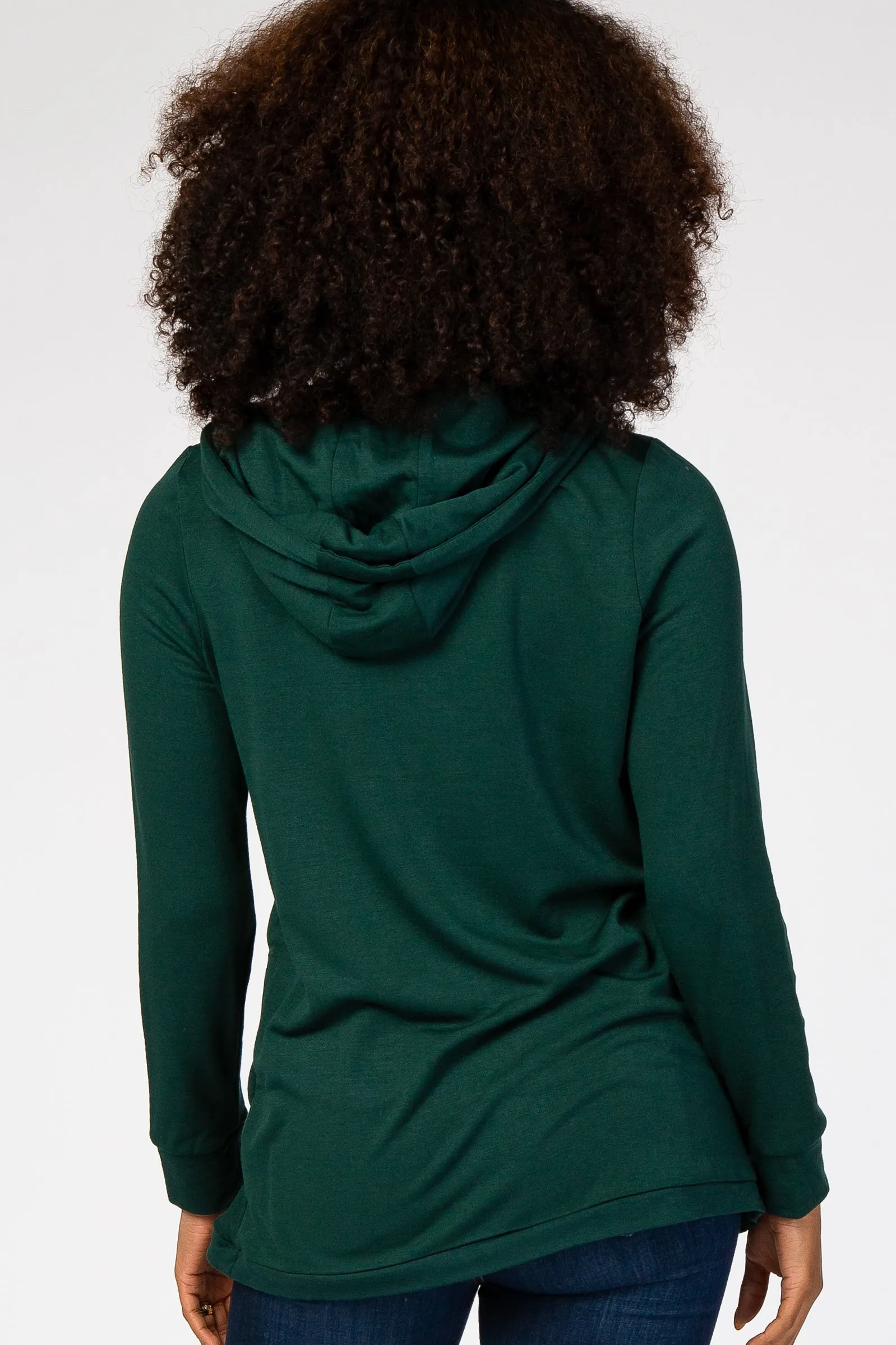 Forest Green Layered Front Nursing Fleece Hoodie sold by Pinkblush product image thumbnail 3